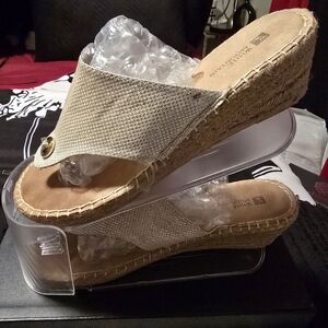Walking Cradles Tan Espadrille Shoes with Slingback Design